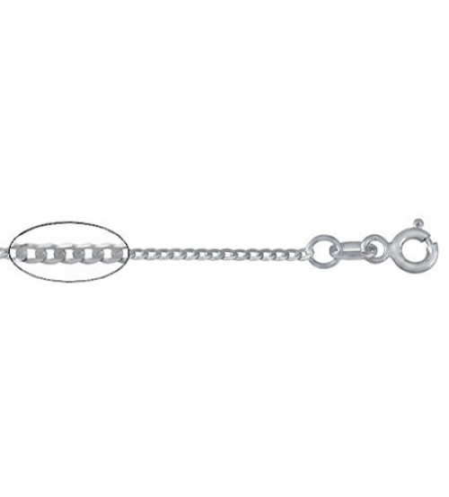 16" Rhodium Plated Curb Chain - Package of 10, Sterling Silver